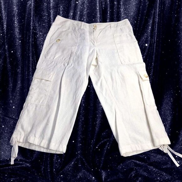 Michael Kors cream capri cropped cargo pants - Picture 1 of 3